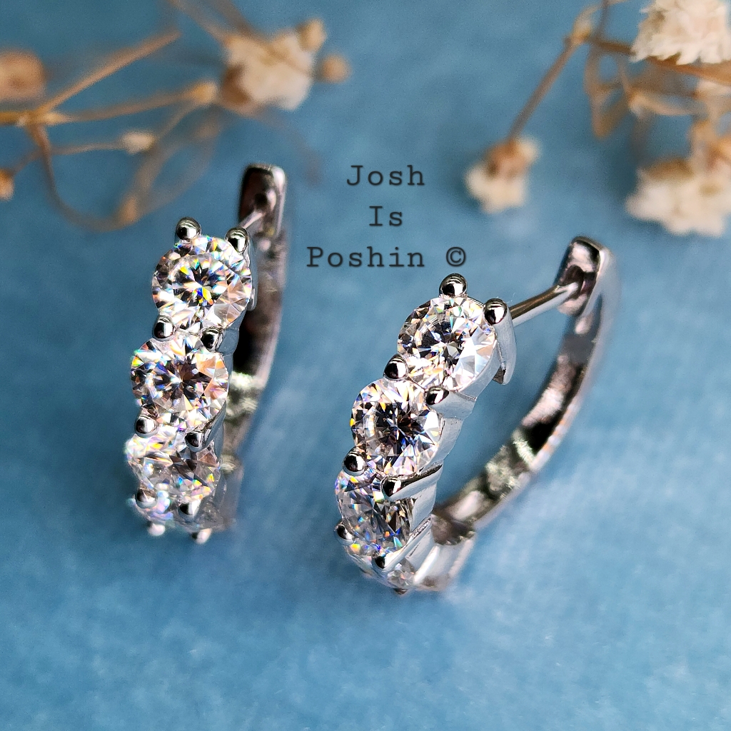 2.4ctw Moissanite Hoop Earrings In Sterling Silver